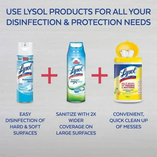 Lysol Disinfectant Spray, Early Morning Breeze, 350g, Disinfect and Eliminate Odours on Hard Surfaces & Fabrics, 350 g