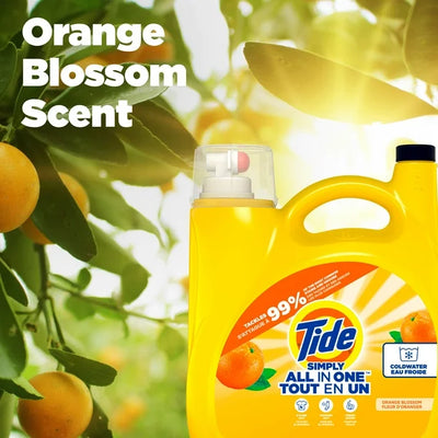Tide Simply All-In-One Liquid Laundry Detergent, Orange Blossom Scent, 70 Loads, 2.72 L, TIDE TD SMPLQ HEC OB 70LD