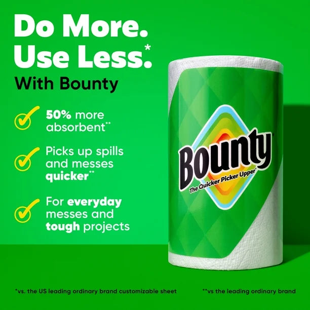 Bounty Paper Towels Select-A-Size White, 8 Triple Rolls Per Roll, 8CT