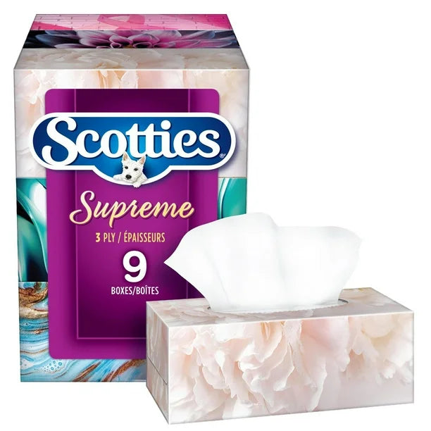 Scotties Original Everyday Care Facial Tissue, Hypoallergenic and Dermatologist Tested, 18 Boxes, 126 Tissues per Box, 18 Boxes, 126