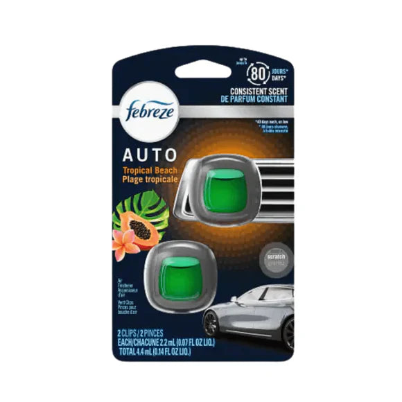 Febreze Car Air Freshner Vent Clip Auto Tropical Beach (4.4ml)