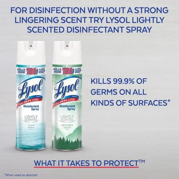 Lysol All-in-One Disinfectant Spray, Crisp Linen, Disinfects and Eliminates Odors on Hard Surfaces and Fabrics, Kills 99.99% of Viruses and Bacteria, 539g