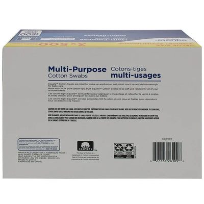 Equate Multi-Purpose Cotton Swabs, 3 x 500 pack